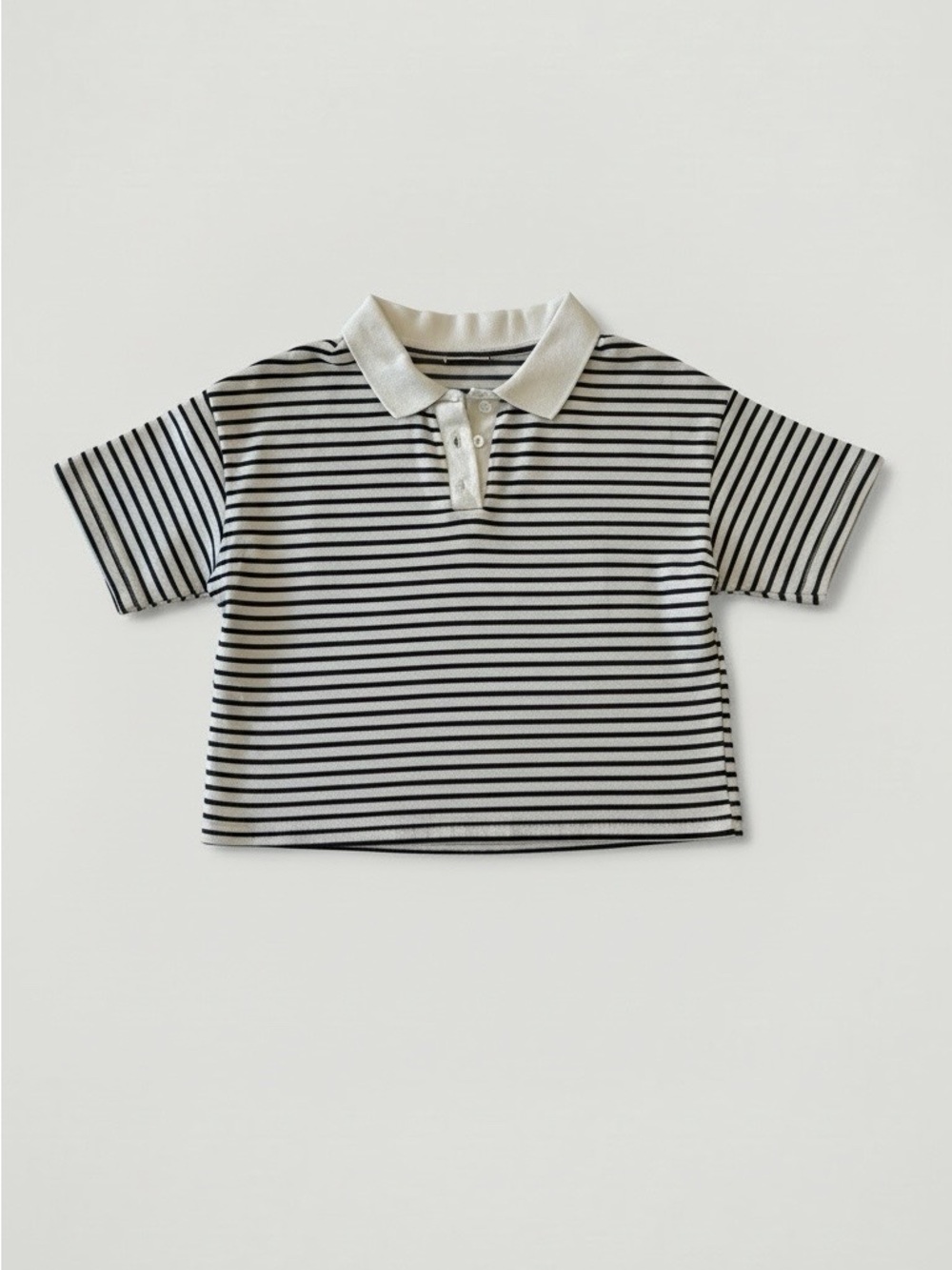 ZARA Striped Black & White Polo Tee for Kids